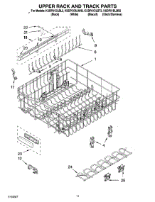 09 - Upper Rack And Track Parts parts for Kitchenaid Dishwasher KUDP01DLBL2 from AppliancePartsPros.com