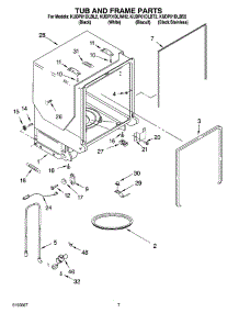 07 - Tub And Frame Parts parts for Kitchenaid Dishwasher KUDP01DLBT2 from AppliancePartsPros.com