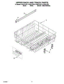 09 - Upper Rack And Track Parts parts for Kitchenaid Dishwasher KUDI01ILWH2 from AppliancePartsPros.com