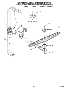 10 - Upper Wash And Rinse Parts parts for Kitchenaid Dishwasher KUDI01FLSS2 from AppliancePartsPros.com
