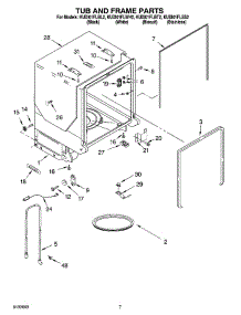 07 - Tub And Frame Parts parts for Kitchenaid Dishwasher KUDI01FLWH2 from AppliancePartsPros.com