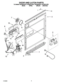 03 - Door And Latch Parts parts for Kitchenaid Dishwasher KUDS01ILWH2 from AppliancePartsPros.com