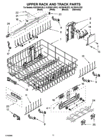 09 - Upper Rack And Track Parts parts for Kitchenaid Dishwasher KUDS01ILWH2 from AppliancePartsPros.com