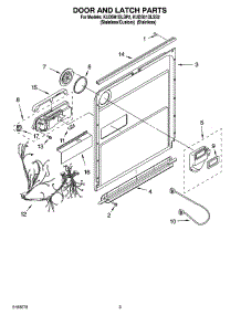 03 - Door And Latch Parts parts for Kitchenaid Dishwasher KUDS01DLSS2 from AppliancePartsPros.com