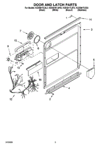03 - Door And Latch Parts parts for Kitchenaid Dishwasher KUDS01FLBL2 from AppliancePartsPros.com