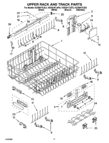 09 - Upper Rack And Track Parts parts for Kitchenaid Dishwasher KUDS01FLBL2 from AppliancePartsPros.com