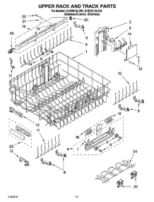 09 - Upper Rack And Track Parts parts for Kitchenaid Dishwasher KUDS01DLSP2 from AppliancePartsPros.com