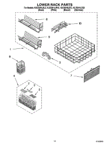 11 - Lower Rack Parts parts for Kitchenaid Dishwasher KUDS01ILBS2 from AppliancePartsPros.com