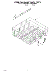 09 - Upper Rack And Track Parts parts for Kitchenaid Dishwasher KUDC01TMBL0 from AppliancePartsPros.com