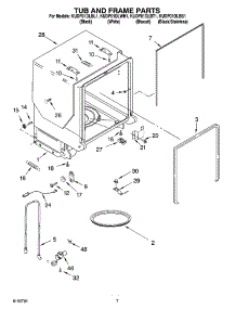 07 - Tub And Frame Parts parts for Kitchenaid Dishwasher KUDP01DLBS1 from AppliancePartsPros.com
