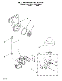 06 - Fill And Overfill Parts parts for Kitchenaid Dishwasher KUDC01TMWHO from AppliancePartsPros.com