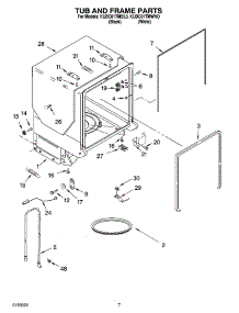 07 - Tub And Frame Parts parts for Kitchenaid Dishwasher KUDC01TMWHO from AppliancePartsPros.com