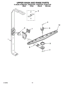 10 - Upper Wash And Rinse Parts parts for Kitchenaid Dishwasher KUDS01FLBT1 from AppliancePartsPros.com