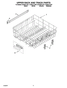 09 - Upper Rack And Track Parts parts for Kitchenaid Dishwasher KUDI01FLBL1 from AppliancePartsPros.com