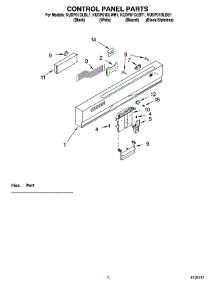 02 - Control Panel Parts parts for Kitchenaid Dishwasher KUDP01DLWH1 from AppliancePartsPros.com