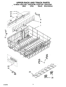 09 - Upper Rack And Track Parts parts for Kitchenaid Dishwasher KUDP01DLWH1 from AppliancePartsPros.com