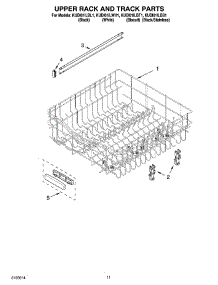 09 - Upper Rack And Track Parts parts for Kitchenaid Dishwasher KUDI01ILWH1 from AppliancePartsPros.com