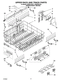 09 - Upper Rack And Track Parts parts for Kitchenaid Dishwasher KUDS01DLSS1 from AppliancePartsPros.com