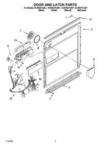 03 - Door And Latch Parts parts for Kitchenaid Dishwasher KUDS01FLWH1 from AppliancePartsPros.com