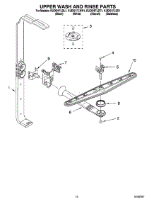 10 - Upper Wash And Rinse Parts parts for Kitchenaid Dishwasher KUDI01FLWH1 from AppliancePartsPros.com