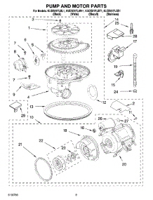 08 - Pump And Motor Parts parts for Kitchenaid Dishwasher KUDS01FLWH1 from AppliancePartsPros.com