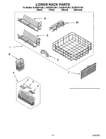 11 - Lower Rack Parts parts for Kitchenaid Dishwasher KUDS01FLWH1 from AppliancePartsPros.com