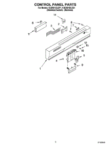 02 - Control Panel Parts parts for Kitchenaid Dishwasher KUDS01DLSP1 from AppliancePartsPros.com