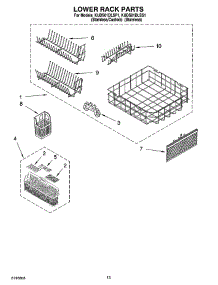 10 - Lower Rack Parts parts for Kitchenaid Dishwasher KUDS01DLSP1 from AppliancePartsPros.com