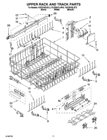 09 - Upper Rack And Track Parts parts for Kitchenaid Dishwasher KUDS01DLWH0 from AppliancePartsPros.com