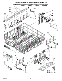 09 - Upper Rack And Track Parts parts for Kitchenaid Dishwasher KUDS01ILBT0 from AppliancePartsPros.com