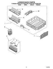 11 - Lower Rack Parts parts for Kitchenaid Dishwasher KUDS01ILBT0 from AppliancePartsPros.com
