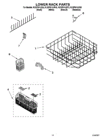 11 - Lower Rack Parts parts for Kitchenaid Dishwasher KUDP01ILBS0 from AppliancePartsPros.com