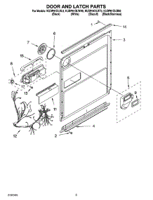 03 - Door And Latch Parts parts for Kitchenaid Dishwasher KUDP01DLWH0 from AppliancePartsPros.com