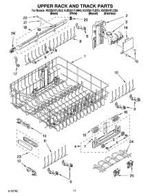 09 - Upper Rack And Track Parts parts for Kitchenaid Dishwasher KUDS01FLBL0 from AppliancePartsPros.com
