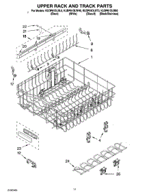 09 - Upper Rack And Track Parts parts for Kitchenaid Dishwasher KUDP01DLWH0 from AppliancePartsPros.com