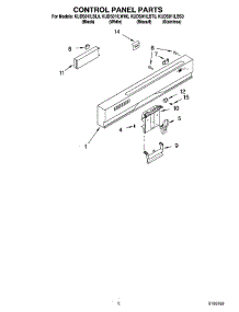 02 - Control Panel Parts parts for Kitchenaid Dishwasher KUDS01ILWH0 from AppliancePartsPros.com