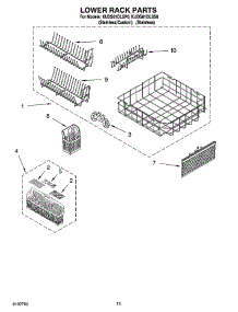10 - Lower Rack Parts parts for Kitchenaid Dishwasher KUDS01DLSP0 from AppliancePartsPros.com