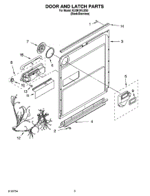 03 - Door And Latch Parts parts for Kitchenaid Dishwasher KUDK01ILBS0 from AppliancePartsPros.com