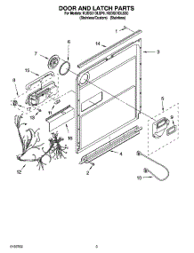 03 - Door And Latch Parts parts for Kitchenaid Dishwasher KUDS01DLSS0 from AppliancePartsPros.com