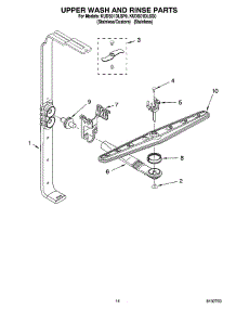 11 - Upper Wash And Rinse Parts parts for Kitchenaid Dishwasher KUDS01DLSS0 from AppliancePartsPros.com