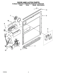 03 - Door And Latch Parts parts for Kitchenaid Dishwasher KUDI01DLBL0 from AppliancePartsPros.com