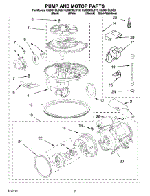 08 - Pump And Motor Parts parts for Kitchenaid Dishwasher KUDI01DLBL0 from AppliancePartsPros.com