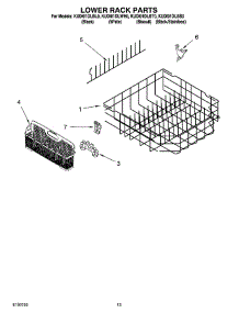 11 - Lower Rack Parts parts for Kitchenaid Dishwasher KUDI01DLBT0 from AppliancePartsPros.com