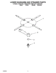 04 - Lower Washarm And Strainer Parts parts for Kitchenaid Dishwasher KUDI01ILBT0 from AppliancePartsPros.com