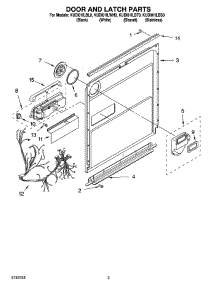 03 - Door And Latch Parts parts for Kitchenaid Dishwasher KUDI01ILBL0 from AppliancePartsPros.com