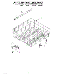 09 - Upper Rack And Track Parts parts for Kitchenaid Dishwasher KUDI01ILBL0 from AppliancePartsPros.com
