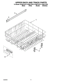 09 - Upper Rack And Track Parts parts for Kitchenaid Dishwasher KUDI01FLSS0 from AppliancePartsPros.com