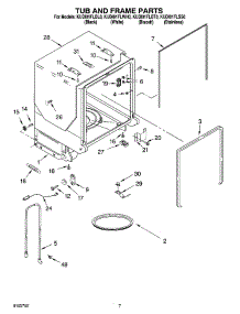 07 - Tub And Frame Parts parts for Kitchenaid Dishwasher KUDI01FLWH0 from AppliancePartsPros.com