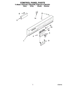 02 - Control Panel Parts parts for Kitchenaid Dishwasher KUDI01ILWH0 from AppliancePartsPros.com