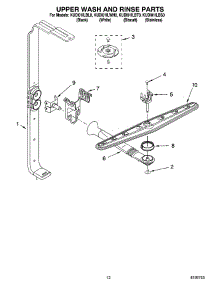 10 - Upper Wash And Rinse Parts parts for Kitchenaid Dishwasher KUDI01ILWH0 from AppliancePartsPros.com